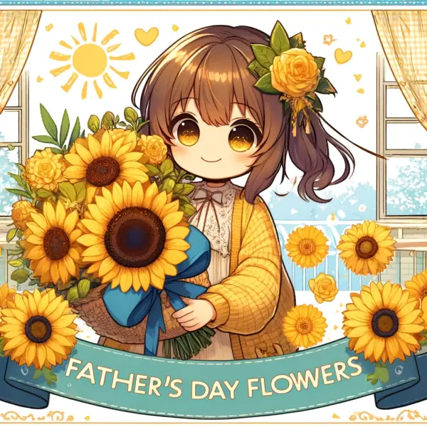 父の日に黄色いバラやヒマワリを贈る由来と花言葉！簡単にお父さんに感謝できる方法の画像